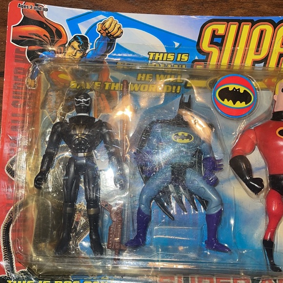 Vintage bootleg super hero Superman Batman figure figure one lot set - Picture 2 of 10